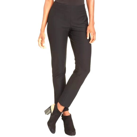 Eileen Fisher Washable Crepe Slim Leg Ankle Pants Gray XS Made in USA - Picture 1 of 6